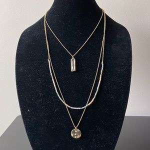 Canvas multilayered beaded necklace